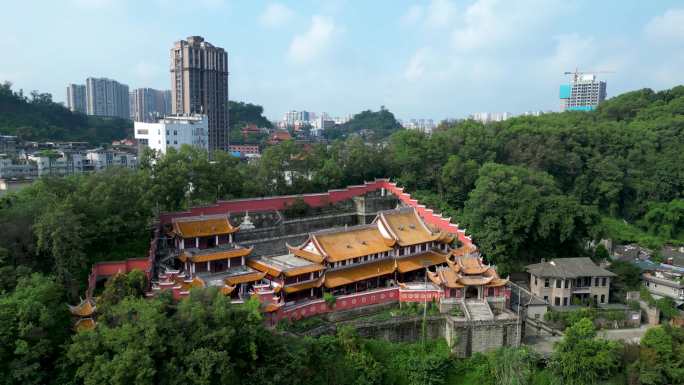 自贡 地标 龙凤山公园 法藏寺 彩灯公园