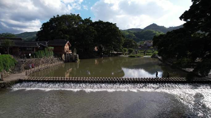 福建土楼漳州南靖云水谣景区航拍