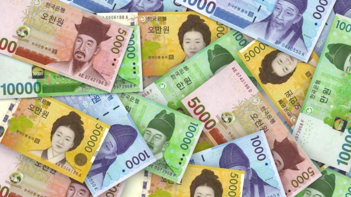 韩国韩币纸币金融财富富贵泼天的富贵
