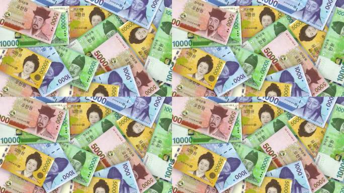 韩国韩币纸币金融财富富贵泼天的富贵