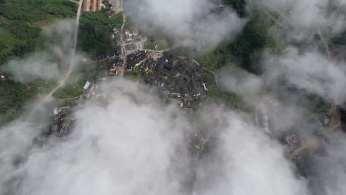 福建土楼漳州南靖云水谣景区云海航拍