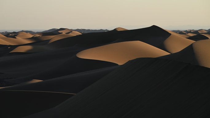 沙漠 日出 光影 戈壁 光影 太阳 黄沙