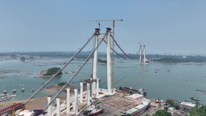 广西钦州龙门大桥建设实纪航拍1