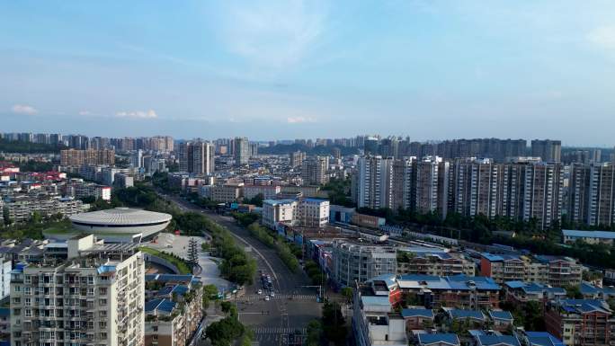 资阳 九曲河广场 中车资阳机车 望江楼