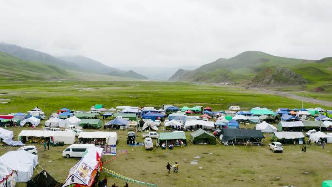 赛马节 帐篷 人群 西藏赛马节 电线