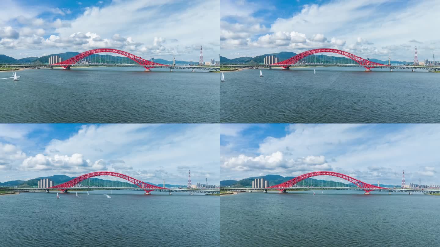 【4k】宁波北仑梅山红桥环绕延时