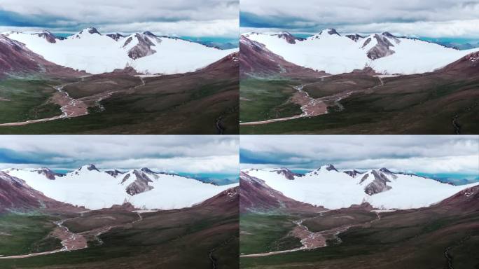 青藏高原唐古拉山雪山风光航拍