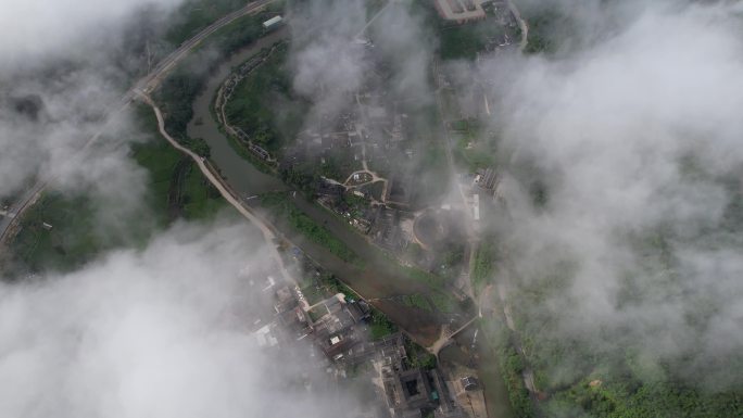 福建土楼漳州南靖云水谣景区云海航拍