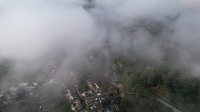 福建土楼漳州南靖云水谣景区云海航拍