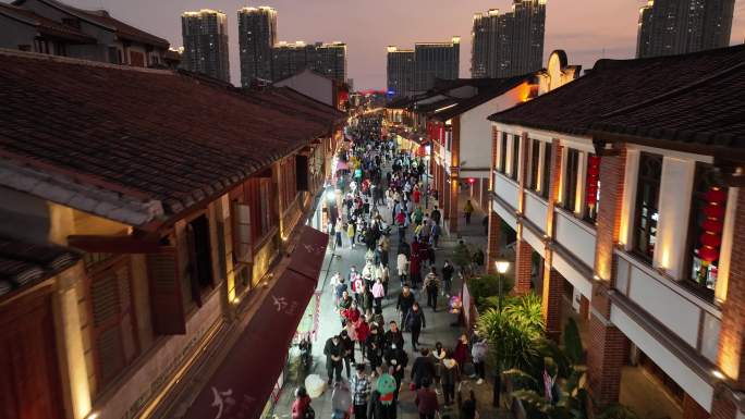 漳州古城夜景航拍