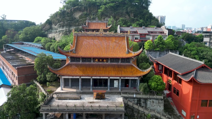 自贡 地标 龙凤山公园 法藏寺 彩灯公园