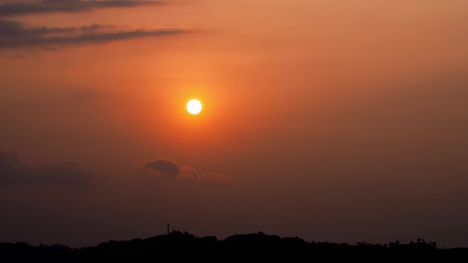 黄昏夕阳落日晚霞云彩延时摄影