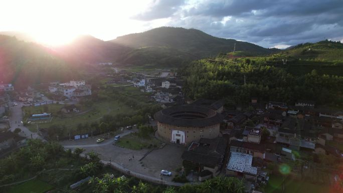 福建土楼漳州南靖云水谣景区怀远楼航拍