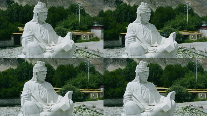 尼木吞巴乡 藏香村 吞弥·桑布扎雕像