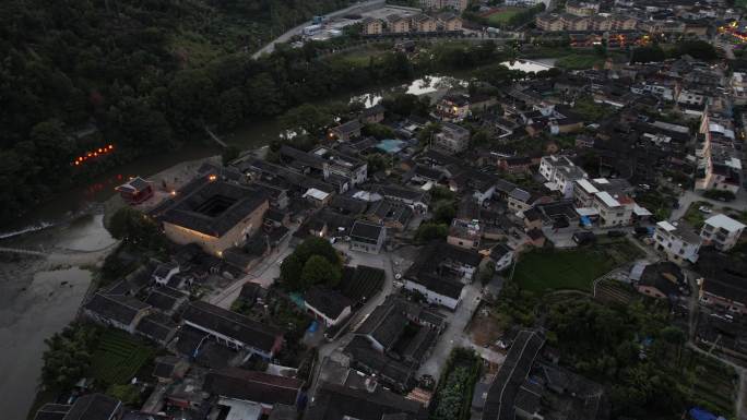 福建土楼漳州南靖云水谣景区航拍