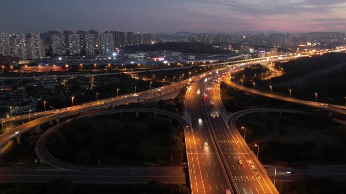 后盐立交桥夜景航拍延时3