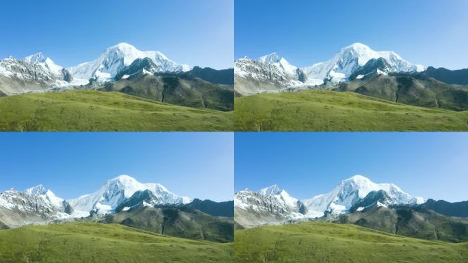 山峰山峦山脉雪景 雪山阳光大山积雪