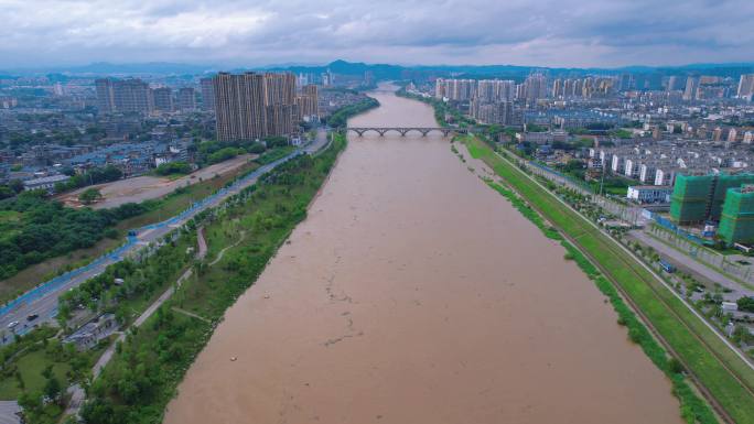 城市江河桥梁景色