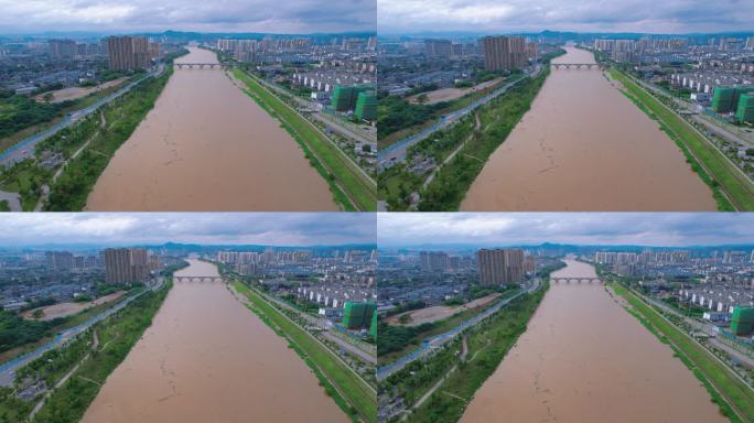 城市江河桥梁景色