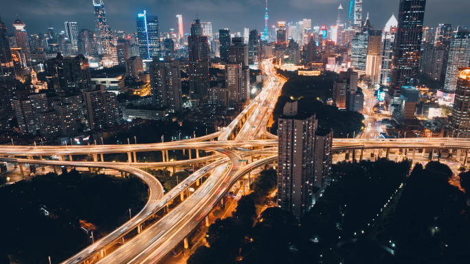 高架桥夜景延时摄影