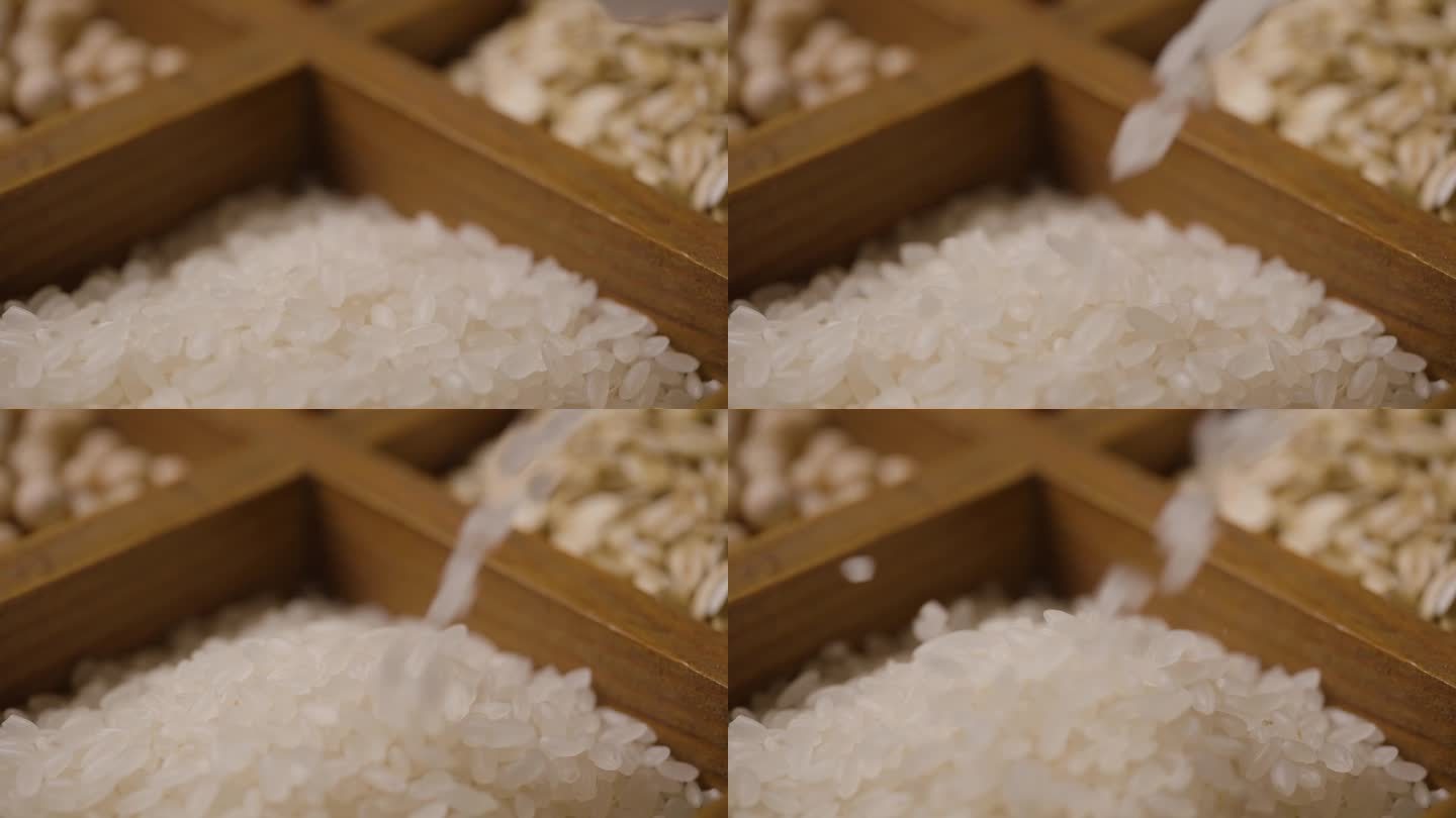 大米米粒五谷杂粮从空中掉落