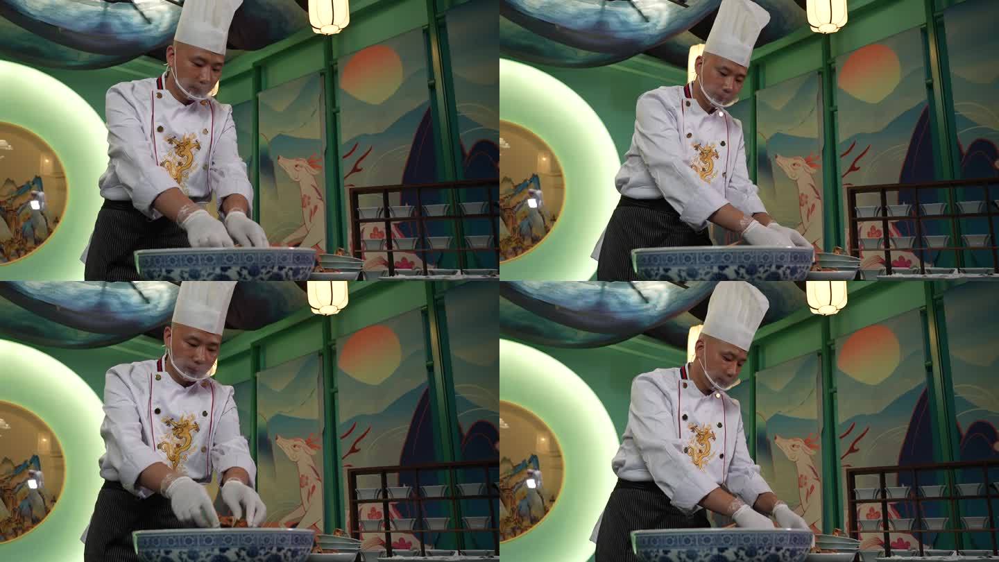 厨师做饭 做菜特写 厨师 江苏无锡美食