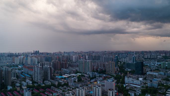 长沙 雨幡 延时 航拍 日落 4k