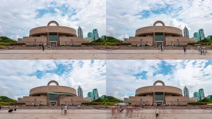 上海博物馆日景延时
