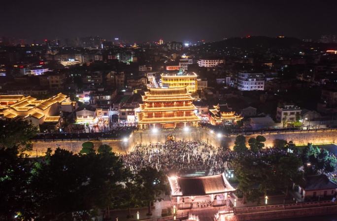 潮州广济楼夜景延时