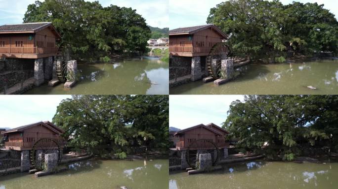 福建土楼漳州南靖云水谣景区水车航拍