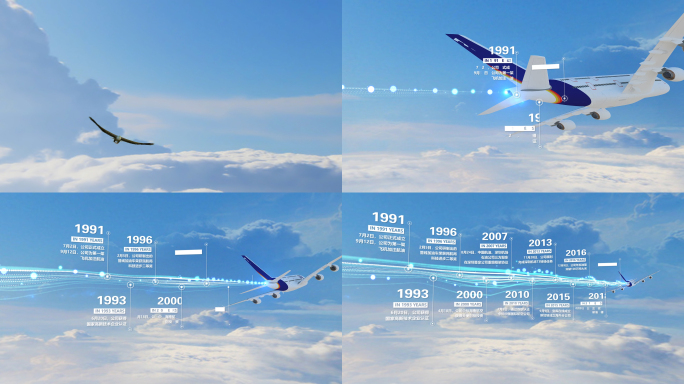 【AE模板】老鹰飞机时间轴发展历程