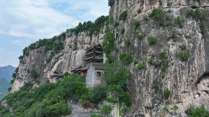 航拍娲皇宫悬空寺