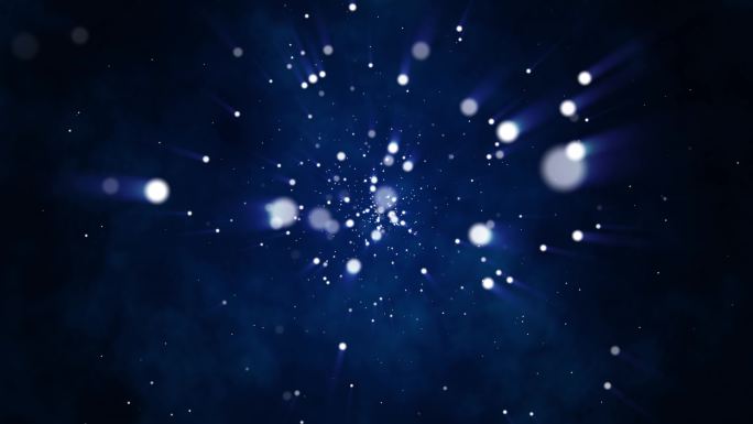 4K蓝色星空粒子