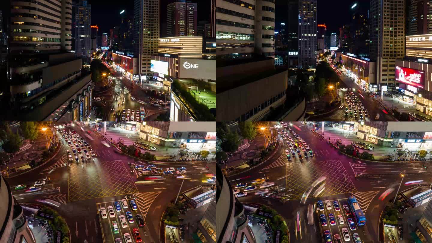 城市核心区路口夜景延时（5k)