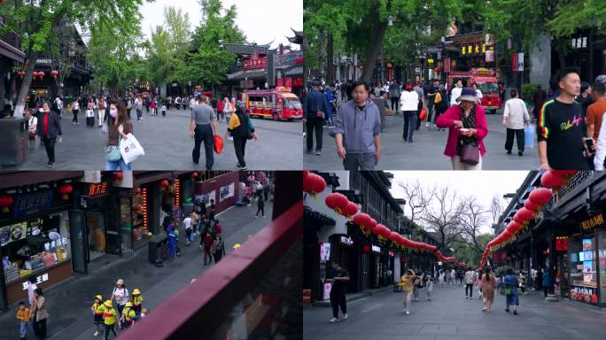 南京夫子庙秦淮河步行街游客