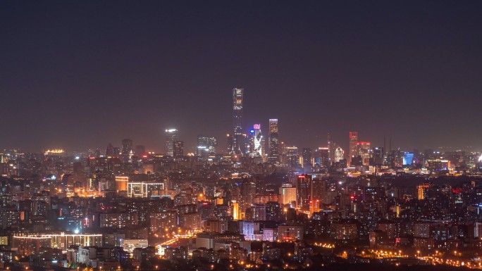 北京城市大景夜景延时