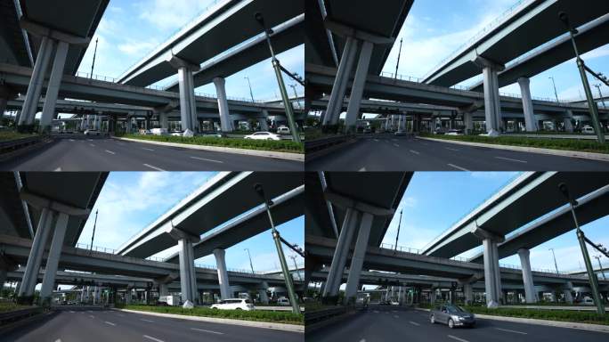 4K城市高架桥下拍摄的延时摄影3