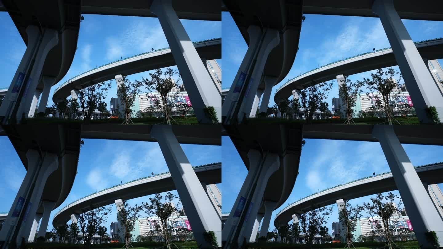 4K城市高架桥下拍摄的延时摄影6