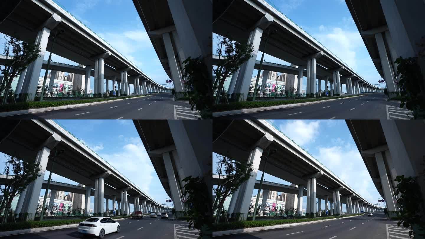 4K城市高架桥下拍摄的延时摄影5