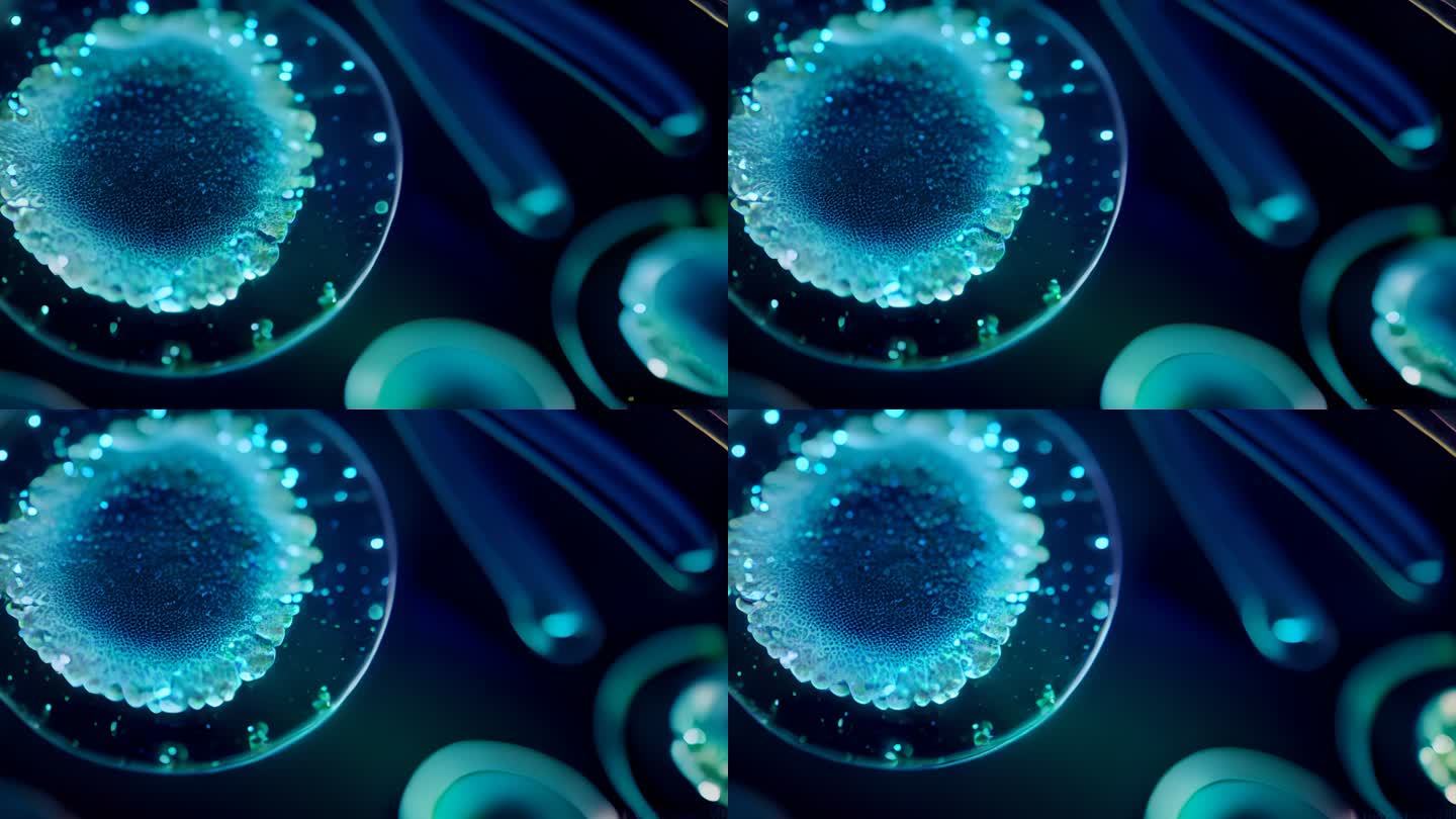 显微镜下微生物 细胞  显微摄影