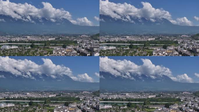 航拍丽江古城大研古城