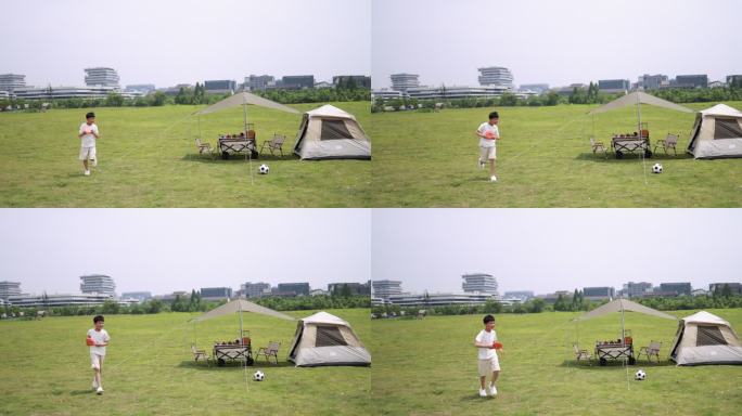 周末时光户外露营玩飞盘