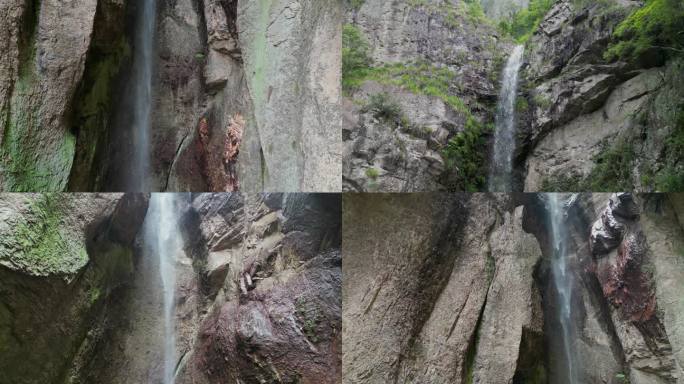 多段瀑布山水航拍 地理奇观 三折瀑景区