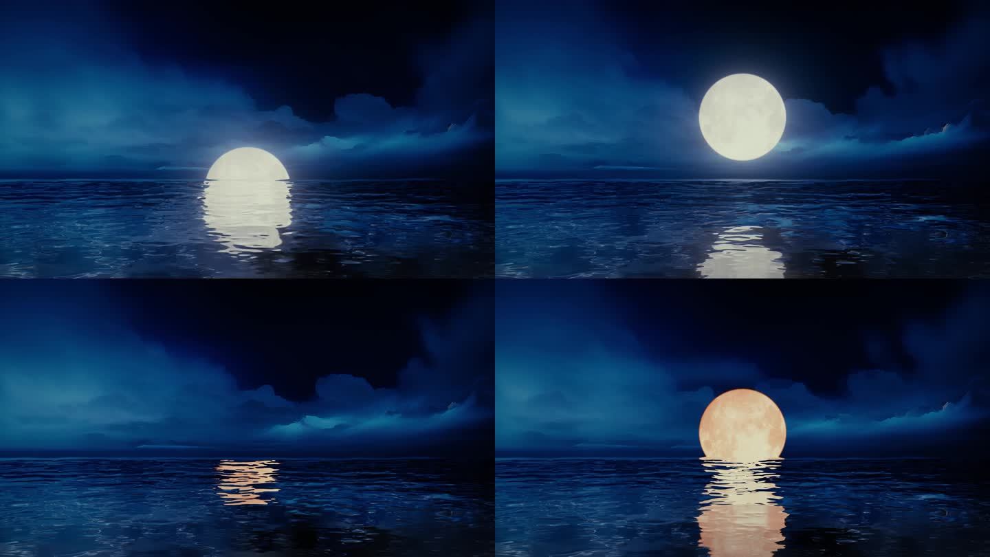 春江花月夜海上生明月大海海面水面明月月亮