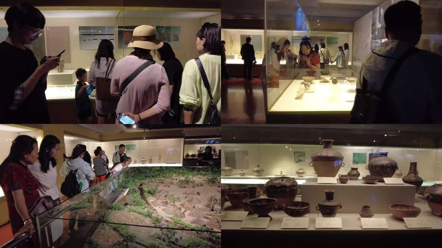 甘肃省博物馆科普教育基地彩陶展览观众参观
