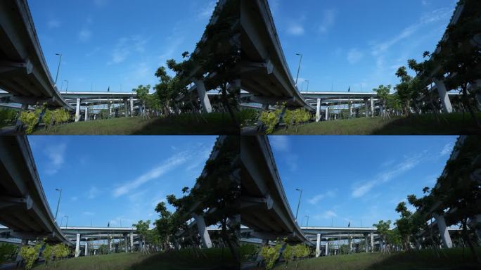 4K城市高架桥下拍摄的延时摄影1