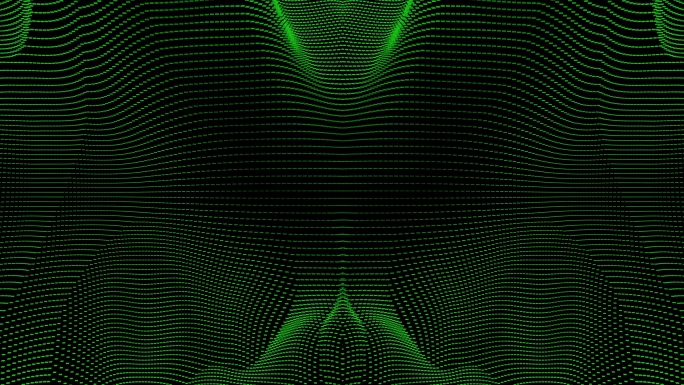 【4K时尚背景】波动荧绿发光点线动态暖场
