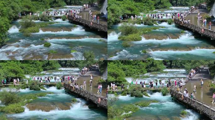 贵州荔波小七孔68级跌水瀑布瀑布