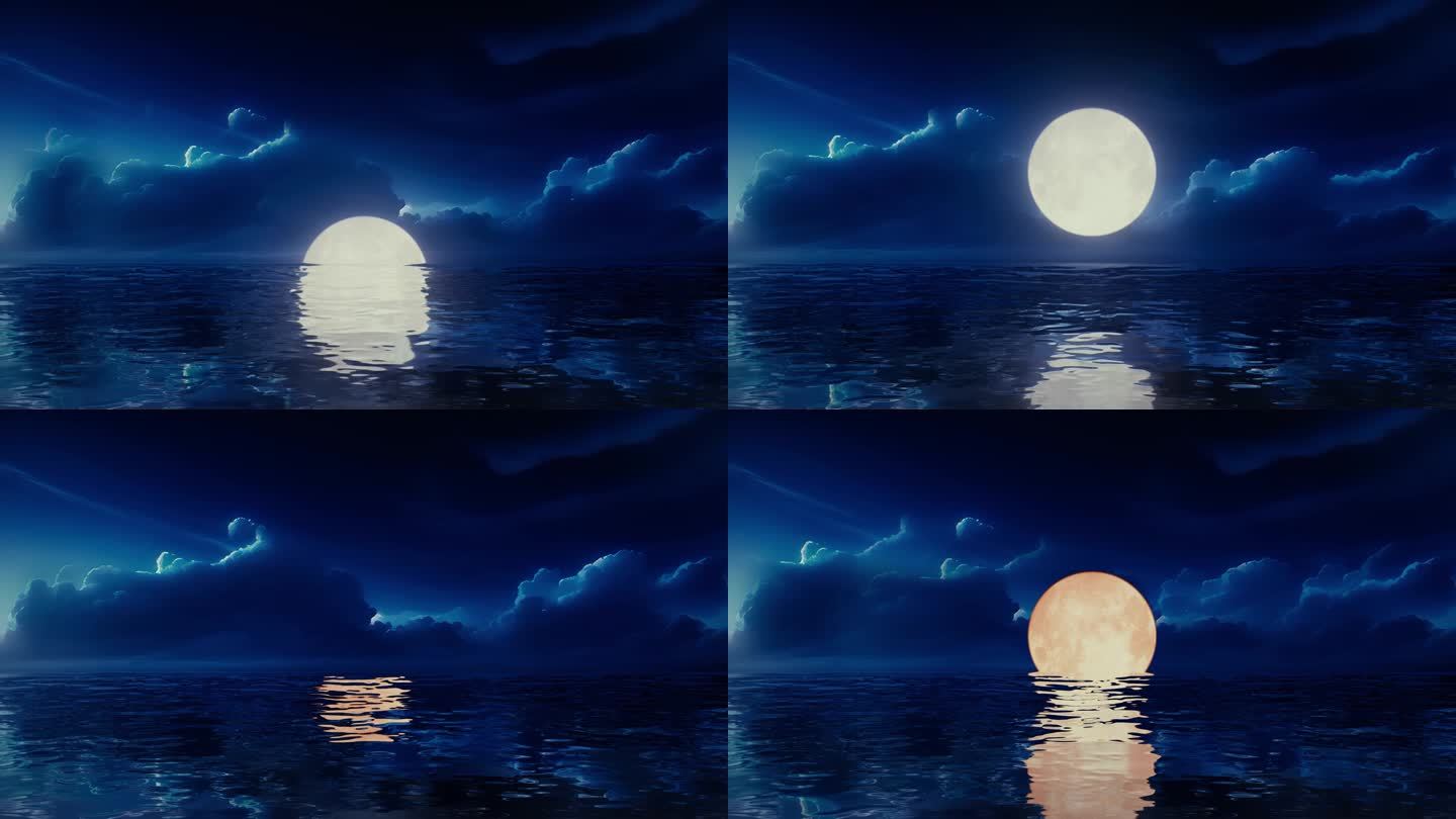 大海海面海上水面明月月亮月光唯美安静平静