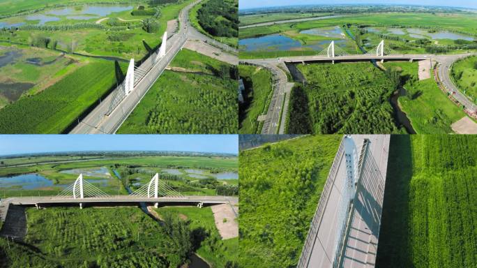 3分钟渭南湭河口堤防交通桥4k航拍